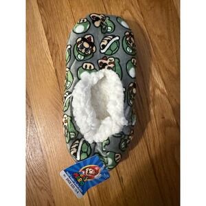Kids Super Mario Fuzzy Babba Slipper Socks Shoe Size 13-4 M L